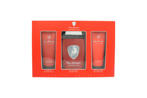 Lamborghini Sportivo Gift Set 125ml EDT Spray + 100ml Shower Gel + 100ml Aftershave Balm