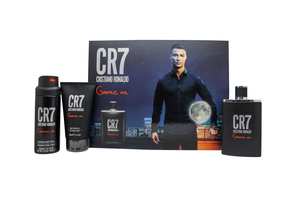 Cristiano Ronaldo CR7 Game On Gift Set 100ml EDT Spray + 150ml Shower Gel + 150ml Body Spray