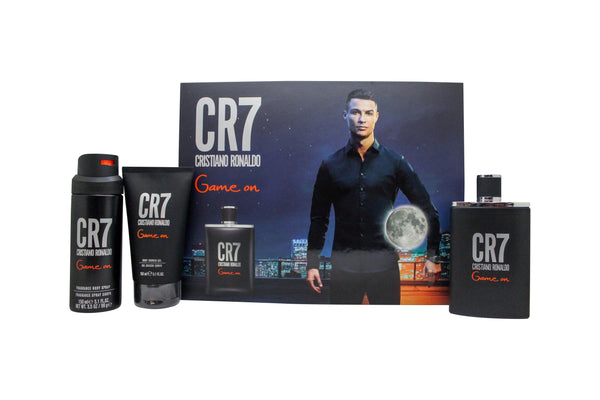 Cristiano Ronaldo CR7 Game On Gift Set 100ml EDT Spray + 150ml Shower Gel + 150ml Body Spray