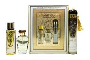 Ard Al Zaafaran Turab Al Dhahab Gift Set 100ml EDP + 250ml Body Mist + 300ml Air Freshener
