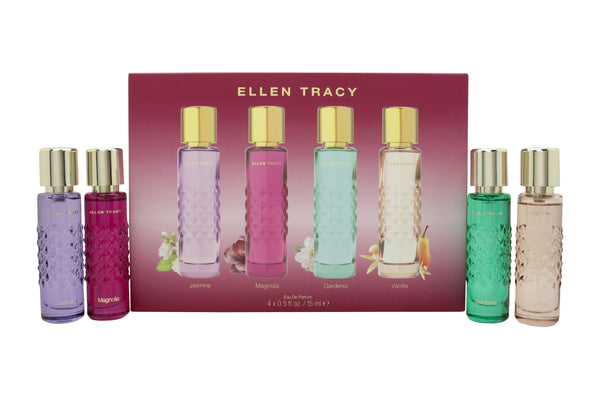 Ellen Tracy Quilted Gift Set 15ml Jasmine EDP + 15ml Magnolia EDP + 15ml Gardenia EDP + 15ml Vanilla EDP