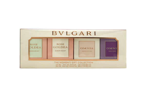 Bvlgari Miniatures Gift Set 5ml Rose Goldea Blossom Delight EDP + 5ml Rose Goldea Blossom Delight EDT + 5ml Omnia Crystalline EDT + 5ml Omnia Amethyste EDT