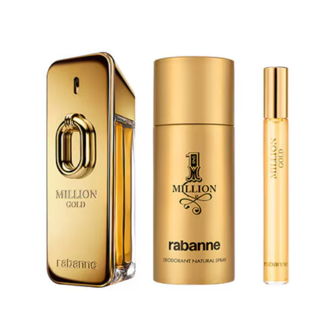 Paco Rabanne 1 Million 3 Piece Gift Set: Eau de Toilette 100ml - Eau de Toilette 10ml - Deodorant Spray 150ml