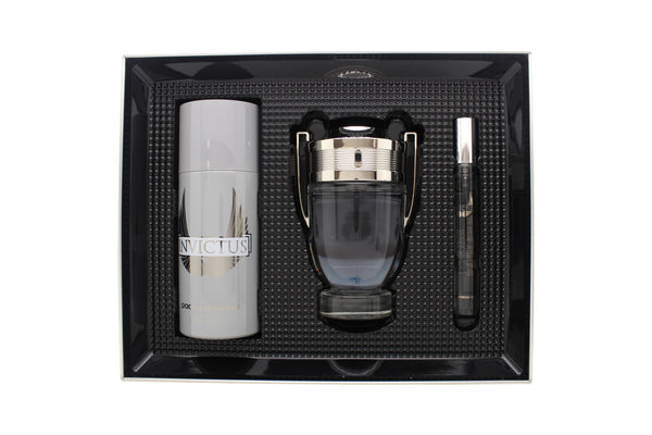 Paco Rabanne Invictus Gift Set 100ml EDT + 150ml Deodorant Spray + 10ml EDT