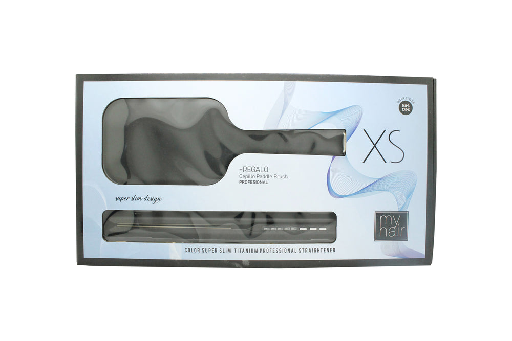 AGV Hair MyHair Set XS Straightener Matte Black + Black Paddle Brush