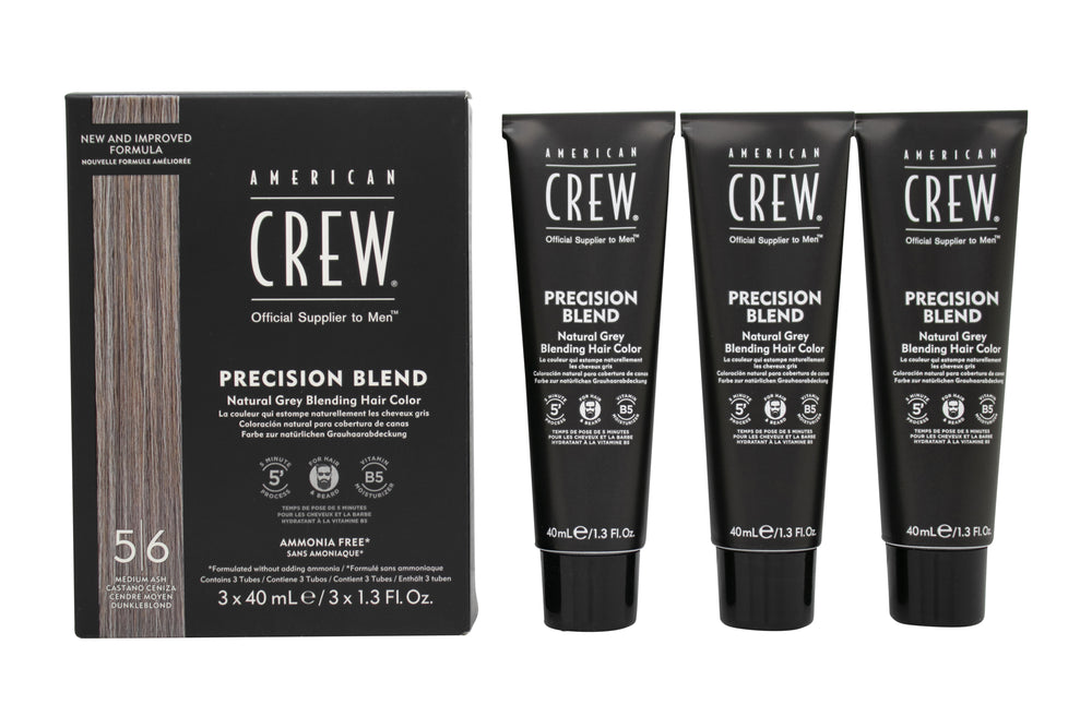 American Crew Precision Blend Natural Grey Coverage Trio Pack 3 x 40ml Medium Ash