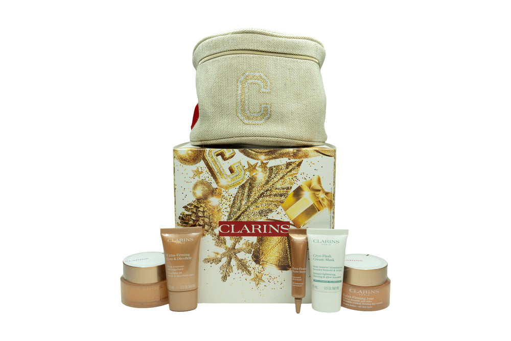 Clarins Extra-Firming Collection - 4 Piece Set (extra firming day cream 50ml + extra firming phyto serum 10ml, extra firming neckcream 15ml, cryo flash cream mask 15ml)