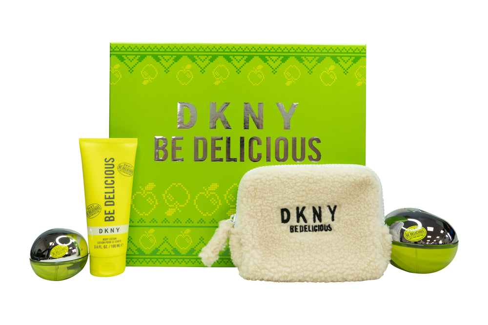 DKNY Be Delicious Gift Set 100ml EDP + 15ml EDP + 100ml Body Lotion + Pouch