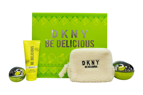 DKNY Be Delicious Gift Set 100ml EDP + 15ml EDP + 100ml Body Lotion + Pouch