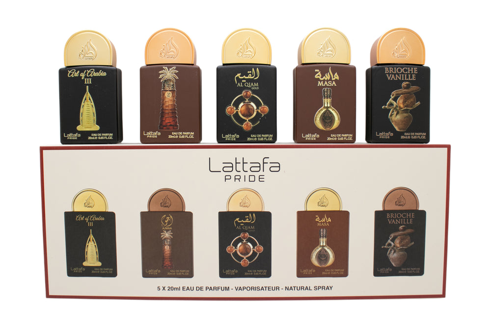 Lattafa Pride Gift Set Collection No.4 - 5 x 20ml (This set contains: Art of Arabia III AjwaaAl Qiam GoldMasaBrioche Vanille)