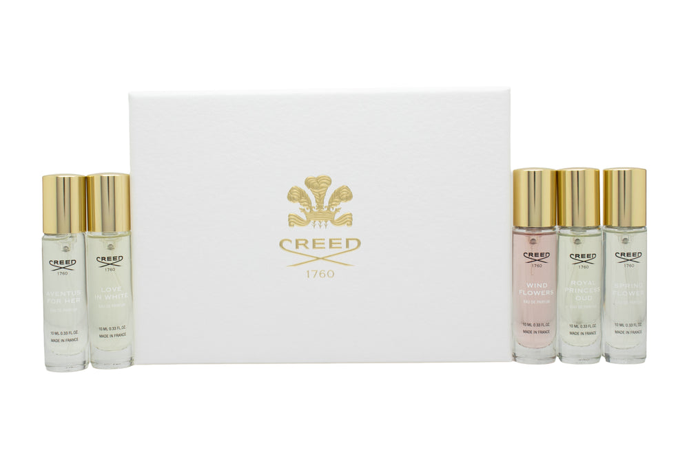 Creed Mini Gift Set: 5 x 10ml (What's Included:Aventus for Her,Wind Flowers, Royal Princess Oud, Spring FlowerLove In White)