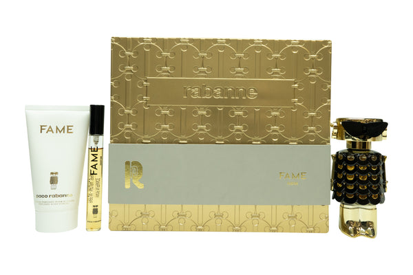 Paco Rabanne Fame Parfum Gift Set 50ml Parfum + 75ml Body Lotion + 10ml Travel Spray